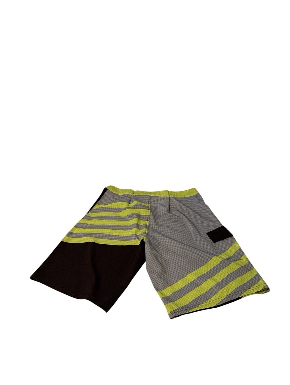 OP OPFLEX 4-Way Stretch Striped Men's Board Shorts Size 38 Gray Green Black